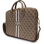 Guess PU 4G Printed Stripes taška pre notebook 15/16", hnedá