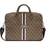 Guess PU 4G Printed Stripes taška pre notebook 15/16", hnedá
