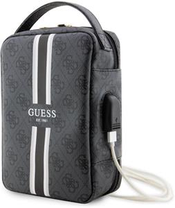 Guess PU 4G Printed Stripes univerzálna cestovná taška, čierna