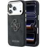 Guess PU 4G Resin Metal Logo kryt pre iPhone 18 Pro, čierny