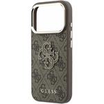 Guess PU 4G Resin Metal Logo kryt pre iPhone 18 Pro, hnedý