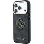 Guess PU 4G Resin Metal Logo kryt pre iPhone 18 Pro Max, čierny