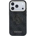 Guess PU 4G Resin Metal Logo kryt pre iPhone 18 Pro Max, čierny