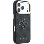 Guess PU 4G Resin Metal Logo kryt pre iPhone 18 Pro Max, čierny