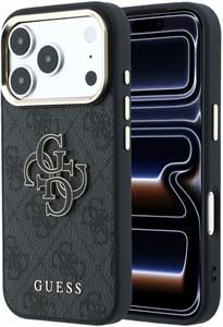 Guess PU 4G Resin Metal Logo kryt pre iPhone 18 Pro Max, čierny