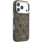 Guess PU 4G Resin Metal Logo kryt pre iPhone 18 Pro Max, hnedý