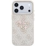Guess PU 4G Resin Metal Logo kryt pre iPhone 18 Pro Max, ružový