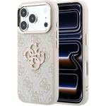 Guess PU 4G Resin Metal Logo kryt pre iPhone 18 Pro Max, ružový