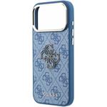 Guess PU 4G Resin Metal Logo kryt pre iPhone 18 Pro, modrý