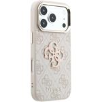 Guess PU 4G Resin Metal Logo kryt pre iPhone 18 Pro, ružový