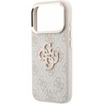 Guess PU 4G Resin Metal Logo kryt pre iPhone 18 Pro, ružový