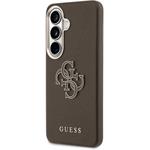 Guess PU 4G Resin Metal Logo kryt pre Samsung Galaxy S26+, hnedý