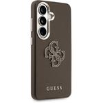 Guess PU 4G Resin Metal Logo kryt pre Samsung Galaxy S26+, hnedý