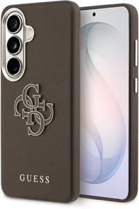 Guess PU 4G Resin Metal Logo kryt pre Samsung Galaxy S26+, hnedý
