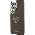 Guess PU 4G Resin Metal Logo kryt pre Samsung Galaxy S26 Ultra, hnedý