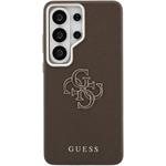 Guess PU 4G Resin Metal Logo kryt pre Samsung Galaxy S26 Ultra, hnedý