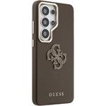 Guess PU 4G Resin Metal Logo kryt pre Samsung Galaxy S26 Ultra, hnedý