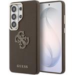 Guess PU 4G Resin Metal Logo kryt pre Samsung Galaxy S26 Ultra, hnedý