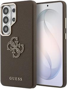 Guess PU 4G Resin Metal Logo kryt pre Samsung Galaxy S26 Ultra, hnedý