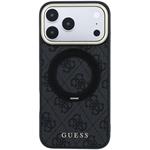 Guess PU 4G Ring Stand MagSafe kryt pre iPhone 18 Pro, čierny
