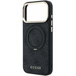 Guess PU 4G Ring Stand MagSafe kryt pre iPhone 18 Pro Max, čierny