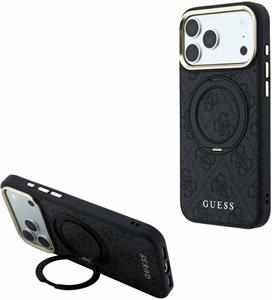 Guess PU 4G Ring Stand MagSafe kryt pre iPhone 18 Pro Max, čierny
