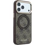 Guess PU 4G Ring Stand MagSafe kryt pre iPhone 18 Pro Max, hnedý