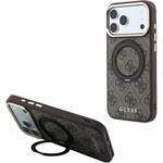 Guess PU 4G Ring Stand MagSafe kryt pre iPhone 18 Pro Max, hnedý