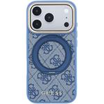 Guess PU 4G Ring Stand MagSafe kryt pre iPhone 18 Pro Max, modrý