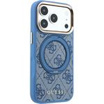 Guess PU 4G Ring Stand MagSafe kryt pre iPhone 18 Pro Max, modrý