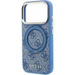 Guess PU 4G Ring Stand MagSafe kryt pre iPhone 18 Pro Max, modrý