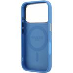 Guess PU 4G Ring Stand MagSafe kryt pre iPhone 18 Pro Max, modrý