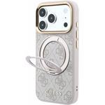 Guess PU 4G Ring Stand MagSafe kryt pre iPhone 18 Pro Max, ružový