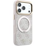 Guess PU 4G Ring Stand MagSafe kryt pre iPhone 18 Pro Max, ružový