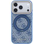 Guess PU 4G Ring Stand MagSafe kryt pre iPhone 18 Pro, modrý