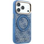 Guess PU 4G Ring Stand MagSafe kryt pre iPhone 18 Pro, modrý