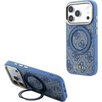 Guess PU 4G Ring Stand MagSafe kryt pre iPhone 18 Pro, modrý