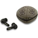 Guess PU 4G Script Logo ENC TWS, bezdrôtové slúchadlá, hnedé