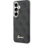 Guess PU 4G Script Metal Logo Magnetic kryt pre Samsung Galaxy S26, čierny