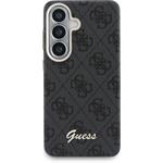 Guess PU 4G Script Metal Logo Magnetic kryt pre Samsung Galaxy S26, čierny