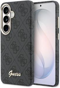 Guess PU 4G Script Metal Logo Magnetic kryt pre Samsung Galaxy S26, čierny