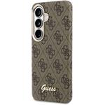 Guess PU 4G Script Metal Logo Magnetic kryt pre Samsung Galaxy S26, hnedý