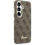 Guess PU 4G Script Metal Logo Magnetic kryt pre Samsung Galaxy S26, hnedý