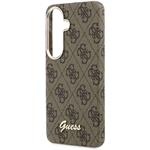 Guess PU 4G Script Metal Logo Magnetic kryt pre Samsung Galaxy S26, hnedý