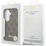 Guess PU 4G Script Metal Logo Magnetic kryt pre Samsung Galaxy S26, hnedý