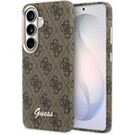 Guess PU 4G Script Metal Logo Magnetic kryt pre Samsung Galaxy S26, hnedý