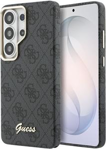 Guess PU 4G Script Metal Logo Magnetic kryt pre Samsung Galaxy S26 Ultra, čierny