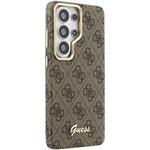 Guess PU 4G Script Metal Logo Magnetic kryt pre Samsung Galaxy S26 Ultra, hnedý