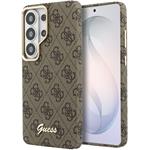 Guess PU 4G Script Metal Logo Magnetic kryt pre Samsung Galaxy S26 Ultra, hnedý
