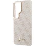 Guess PU 4G Script Metal Logo Magnetic kryt pre Samsung Galaxy S26 Ultra, ružový